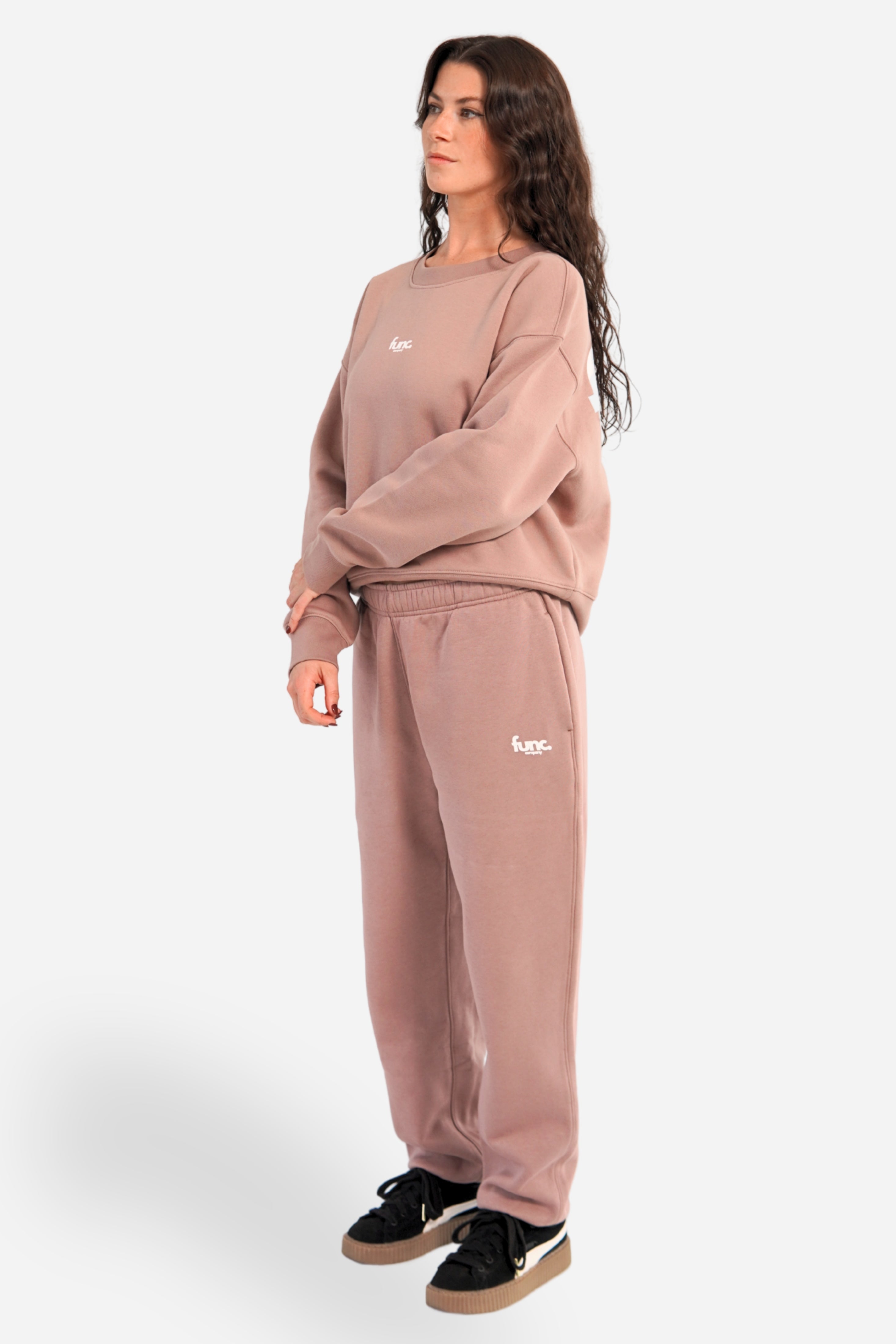 women's sweater | hazy pink/ white