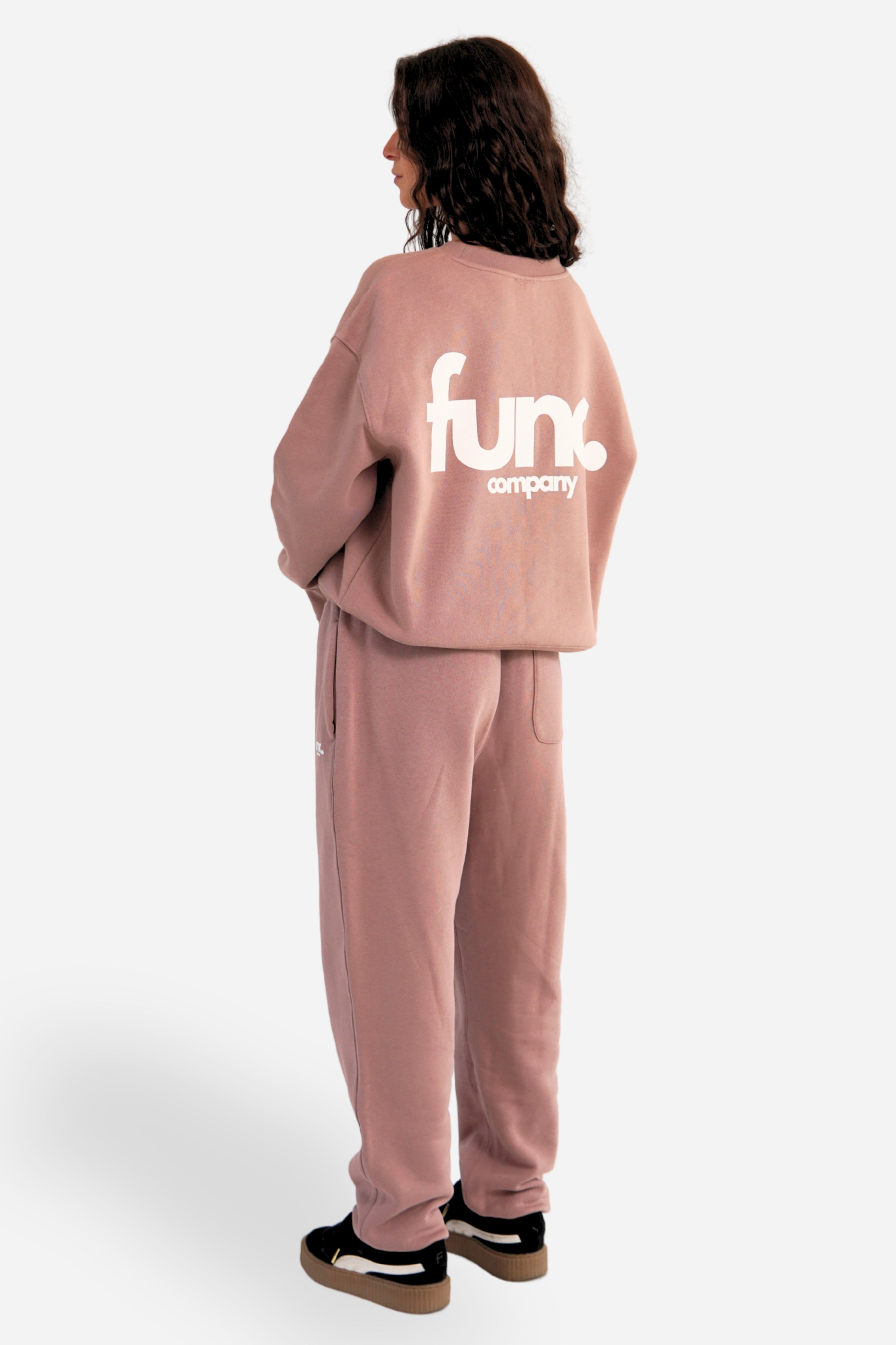 women's sweater | hazy pink/ white