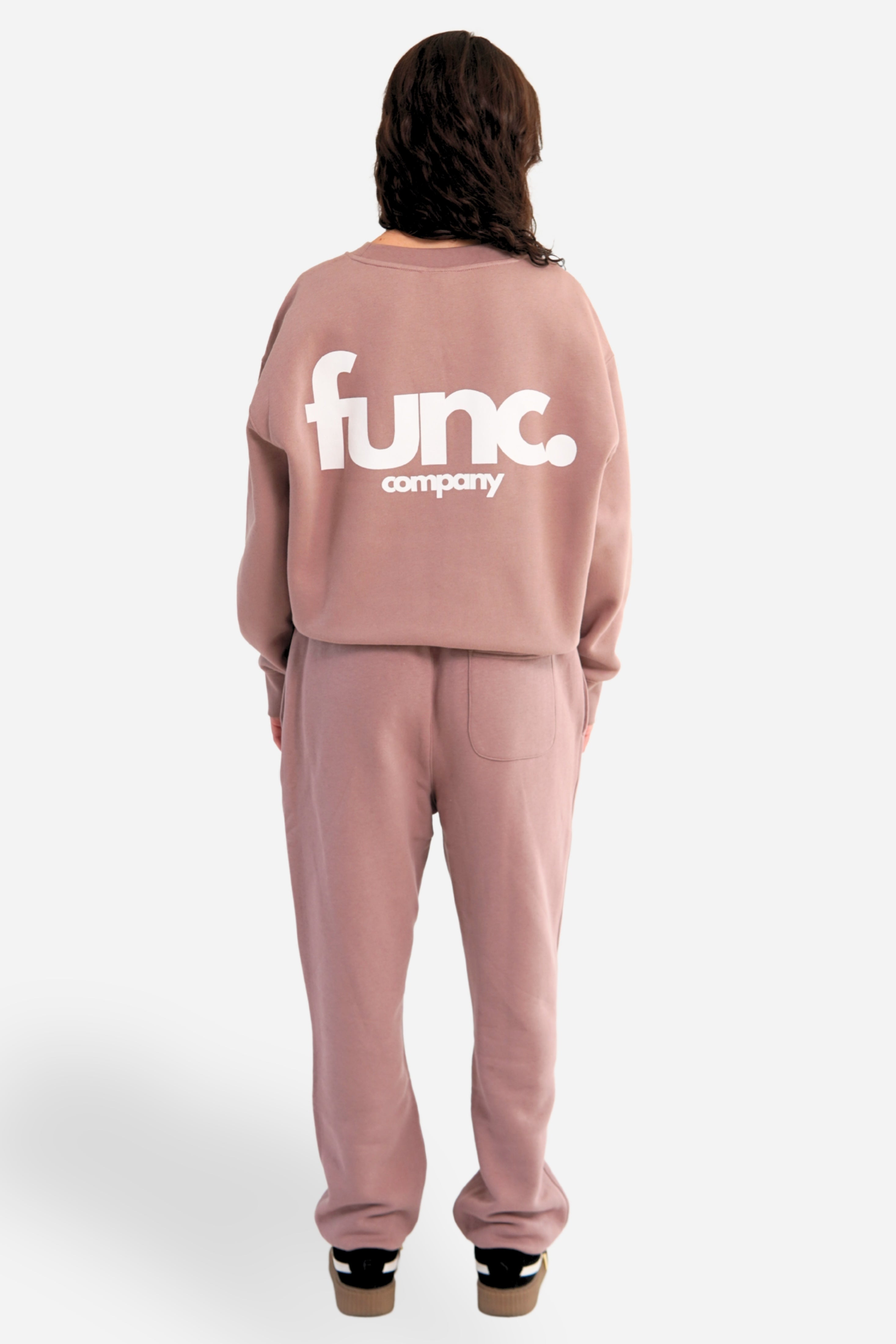 women's sweater | hazy pink/ white