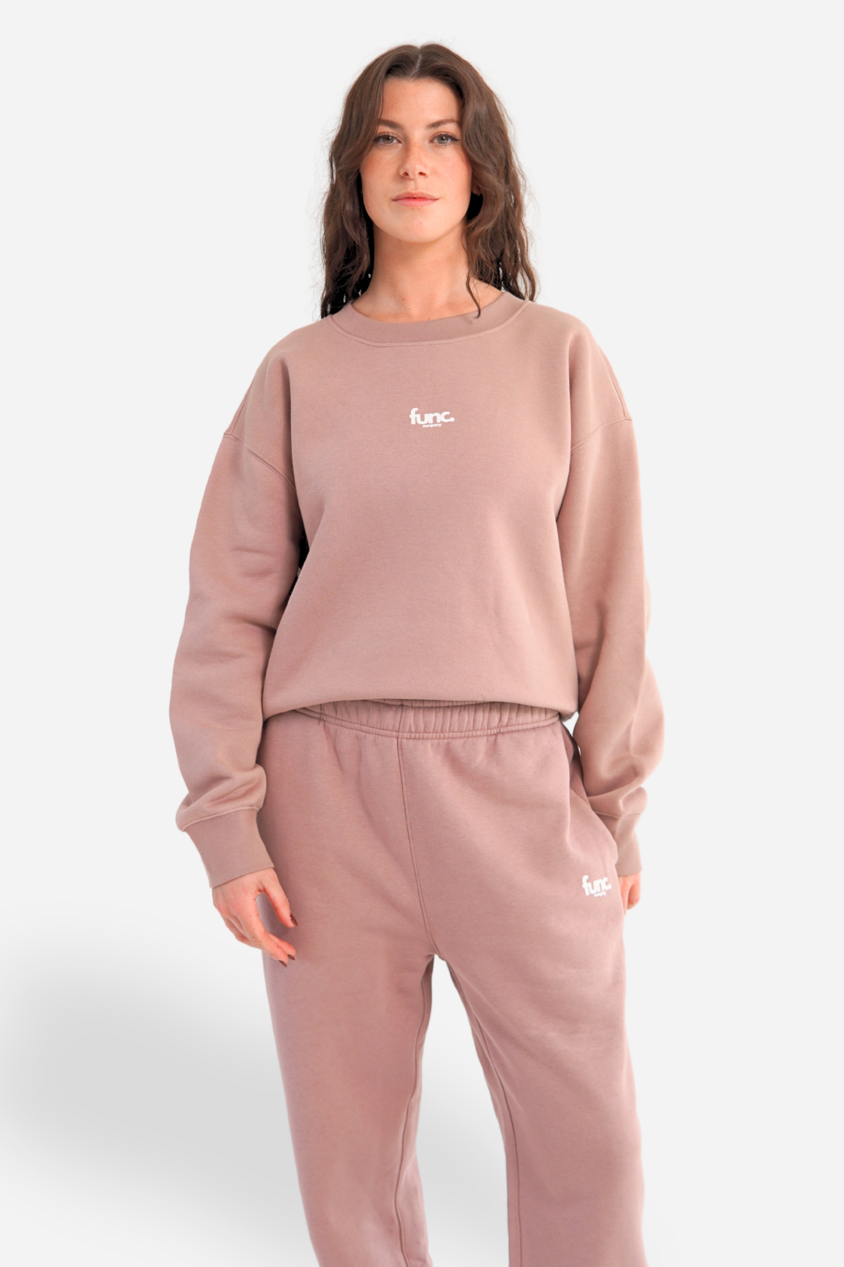 women's sweater | hazy pink/ white