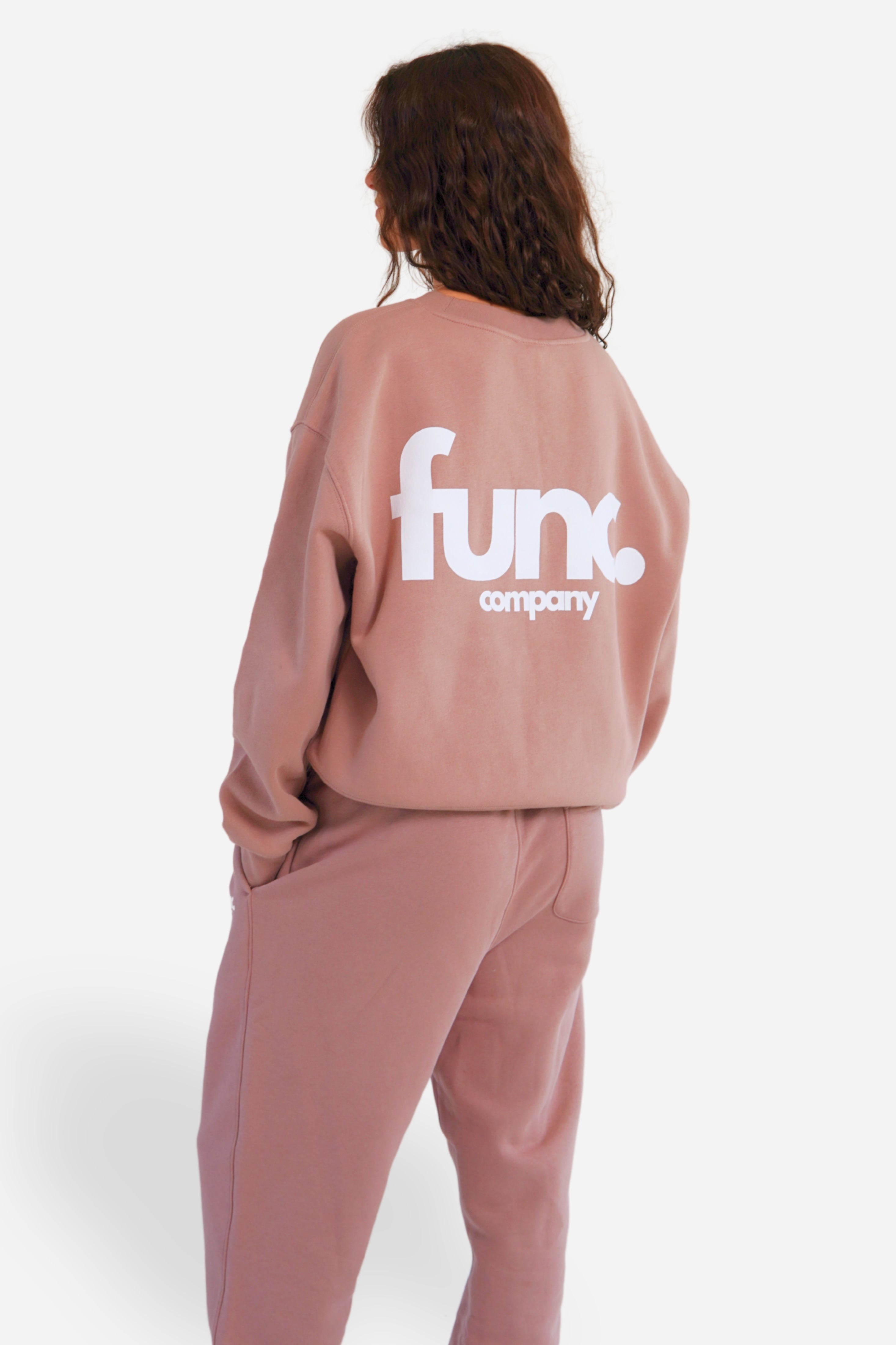 women's sweater | hazy pink/ white