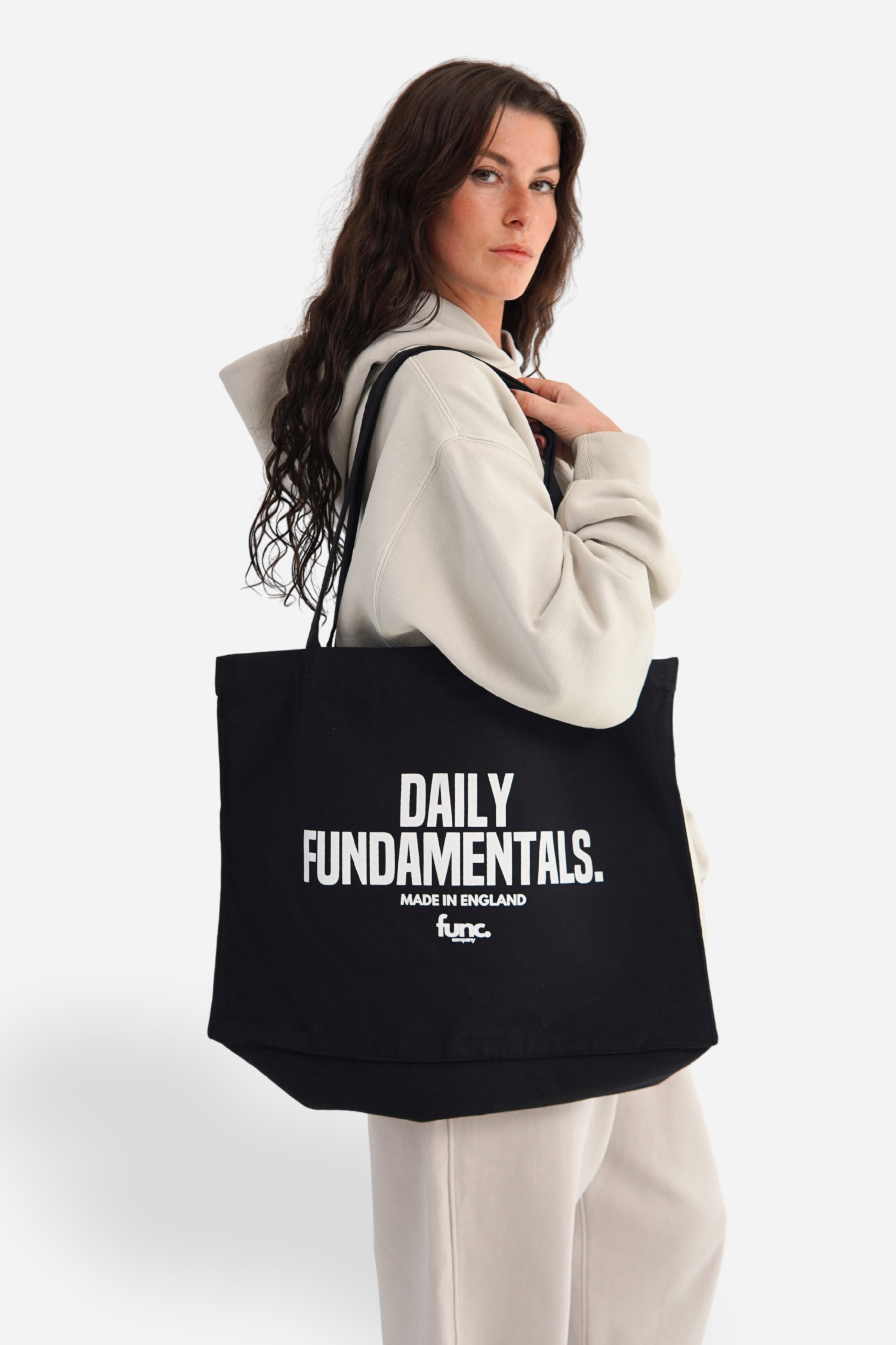 shoulder tote | black / white