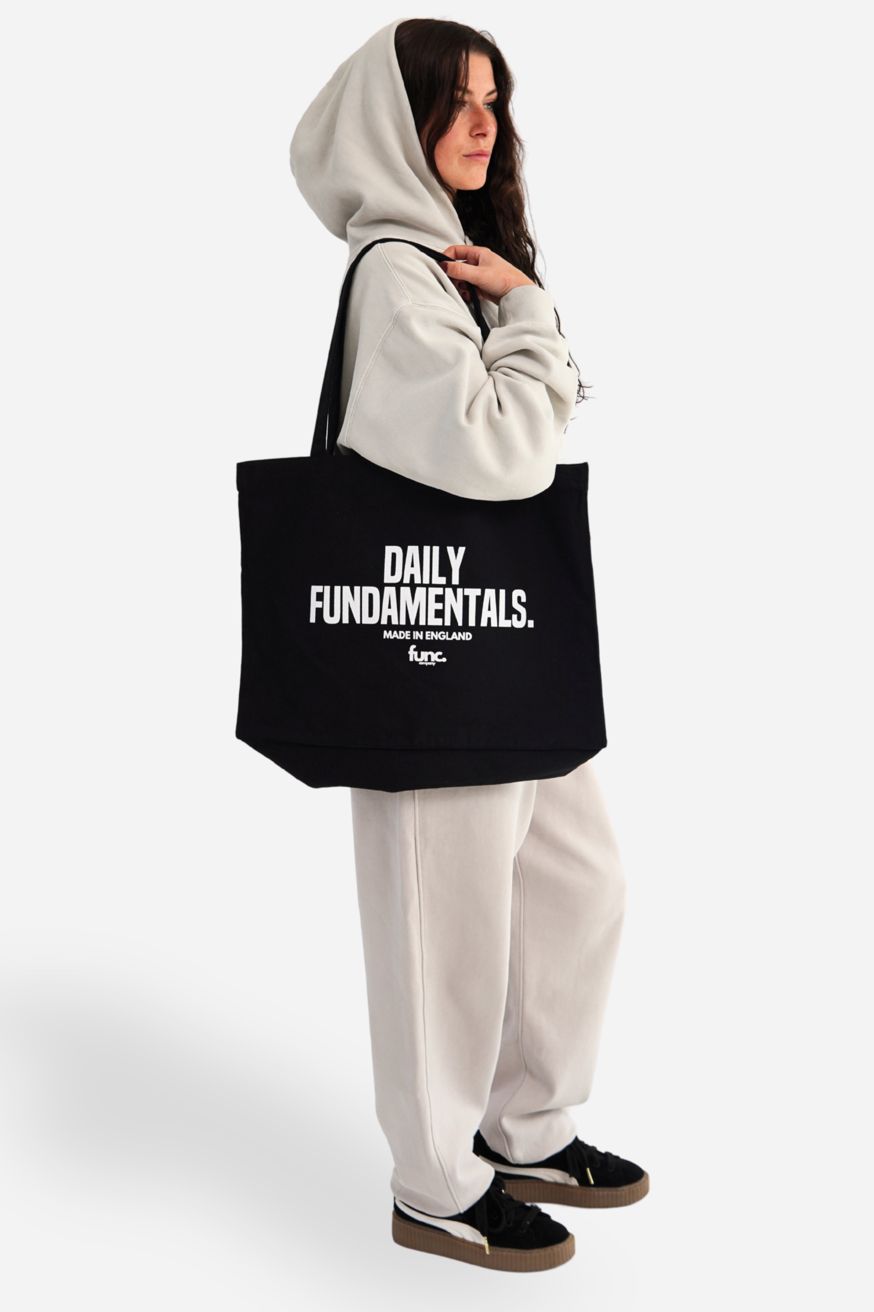 shoulder tote | black / white