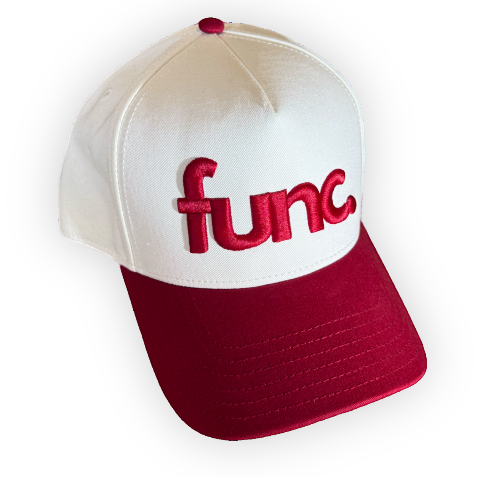 two-tone frame cap | natural / cardinal