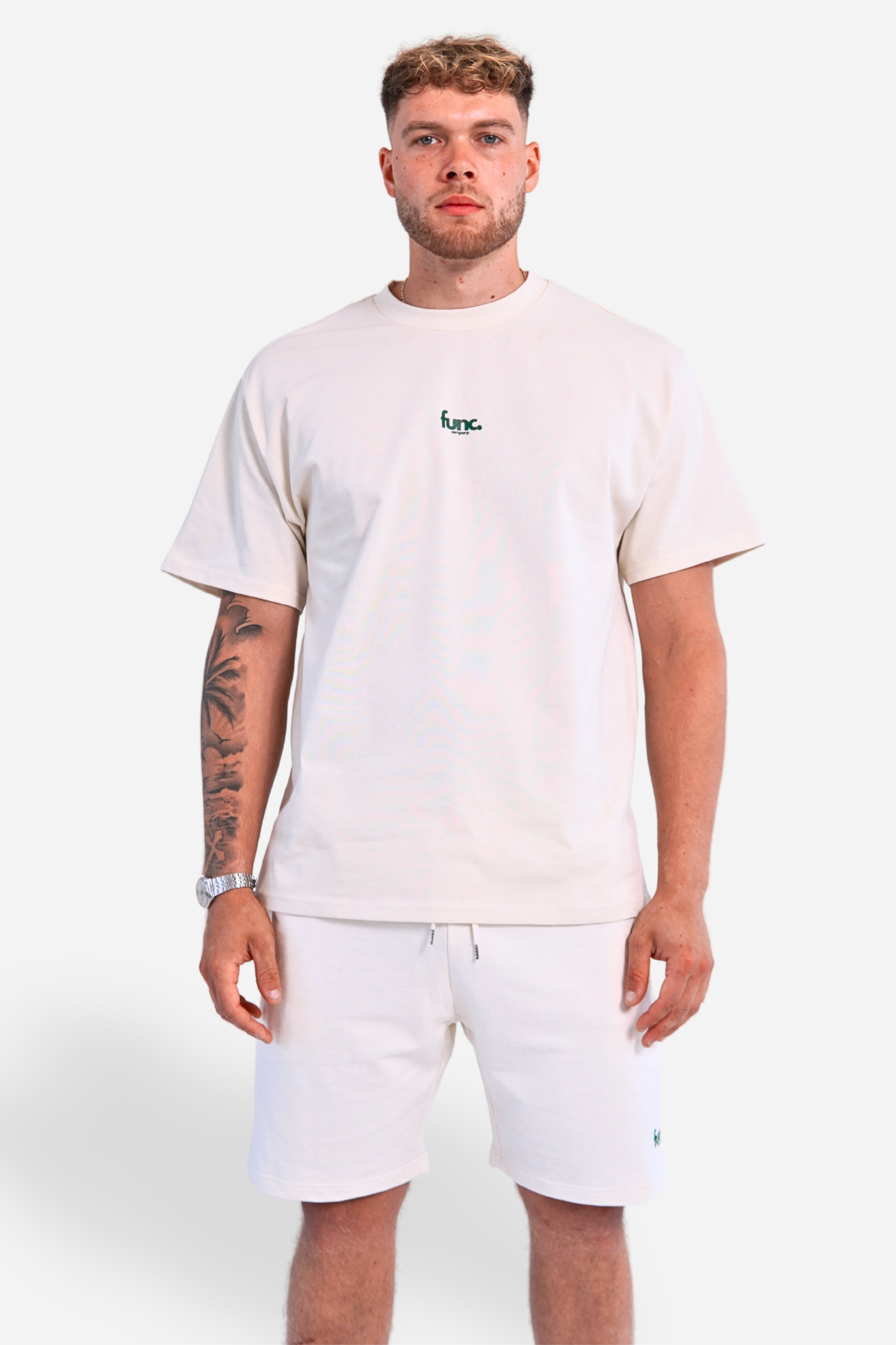 heavy tee | ecru / green