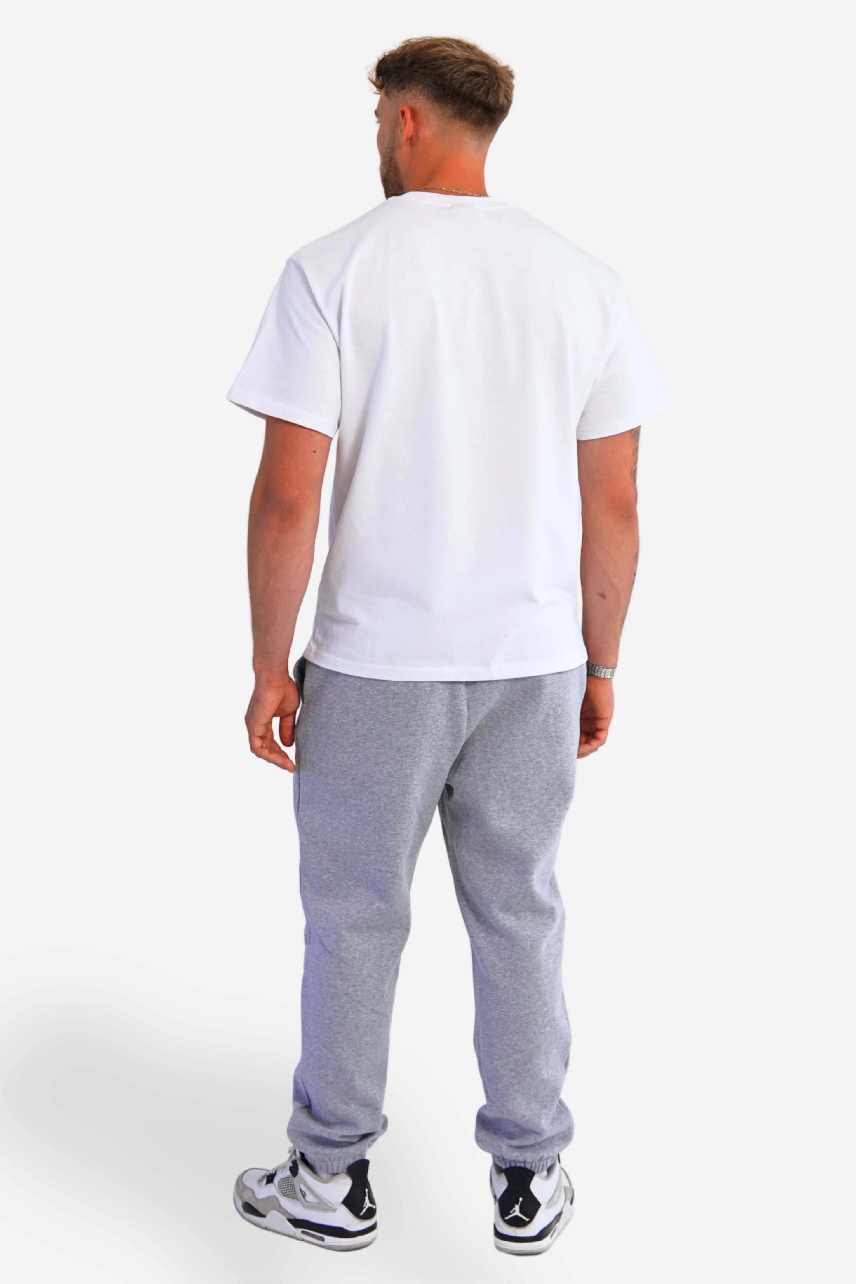 fitted sweatpants | grey / cobalt