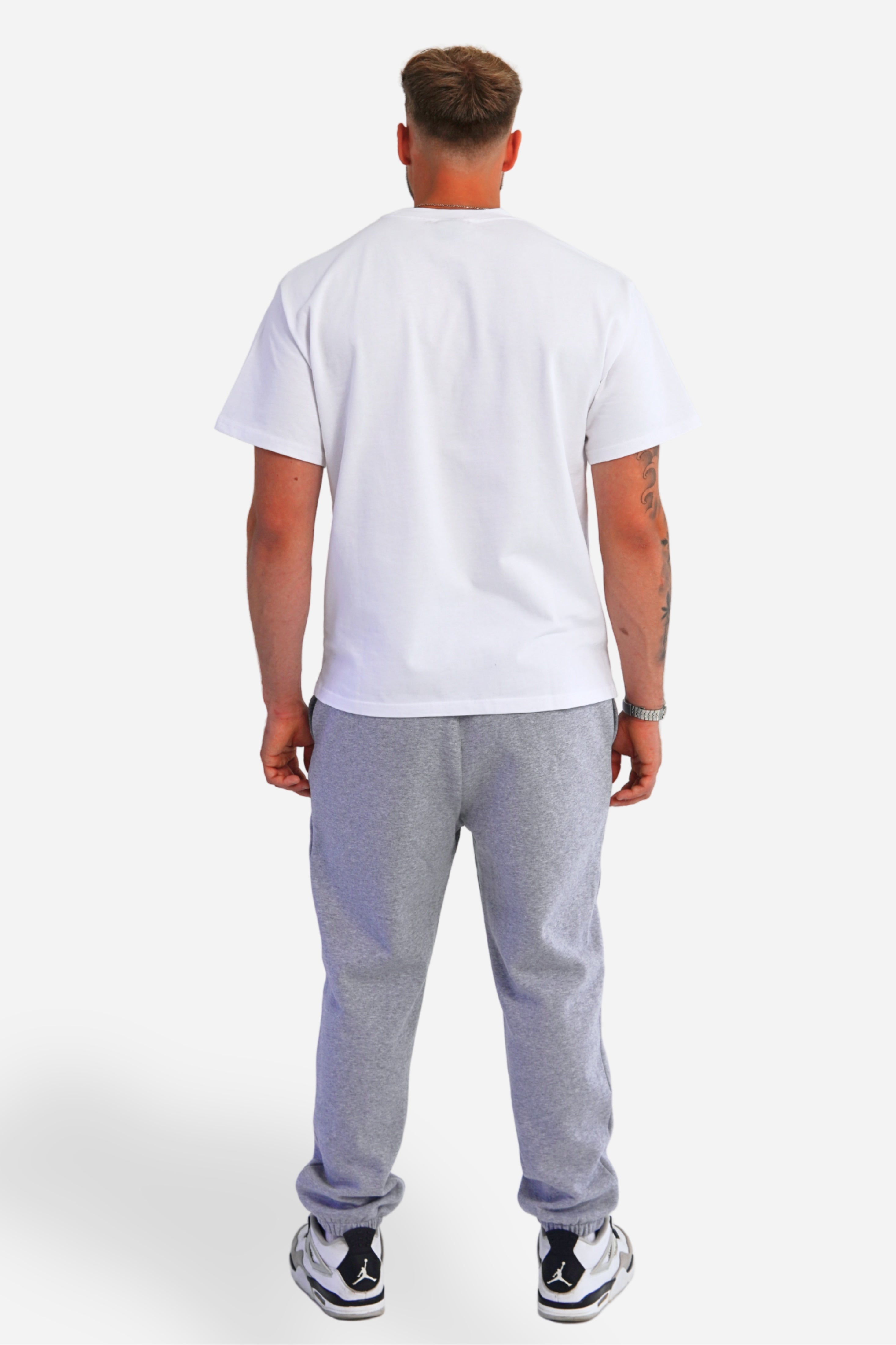 fitted sweatpants | grey / cobalt