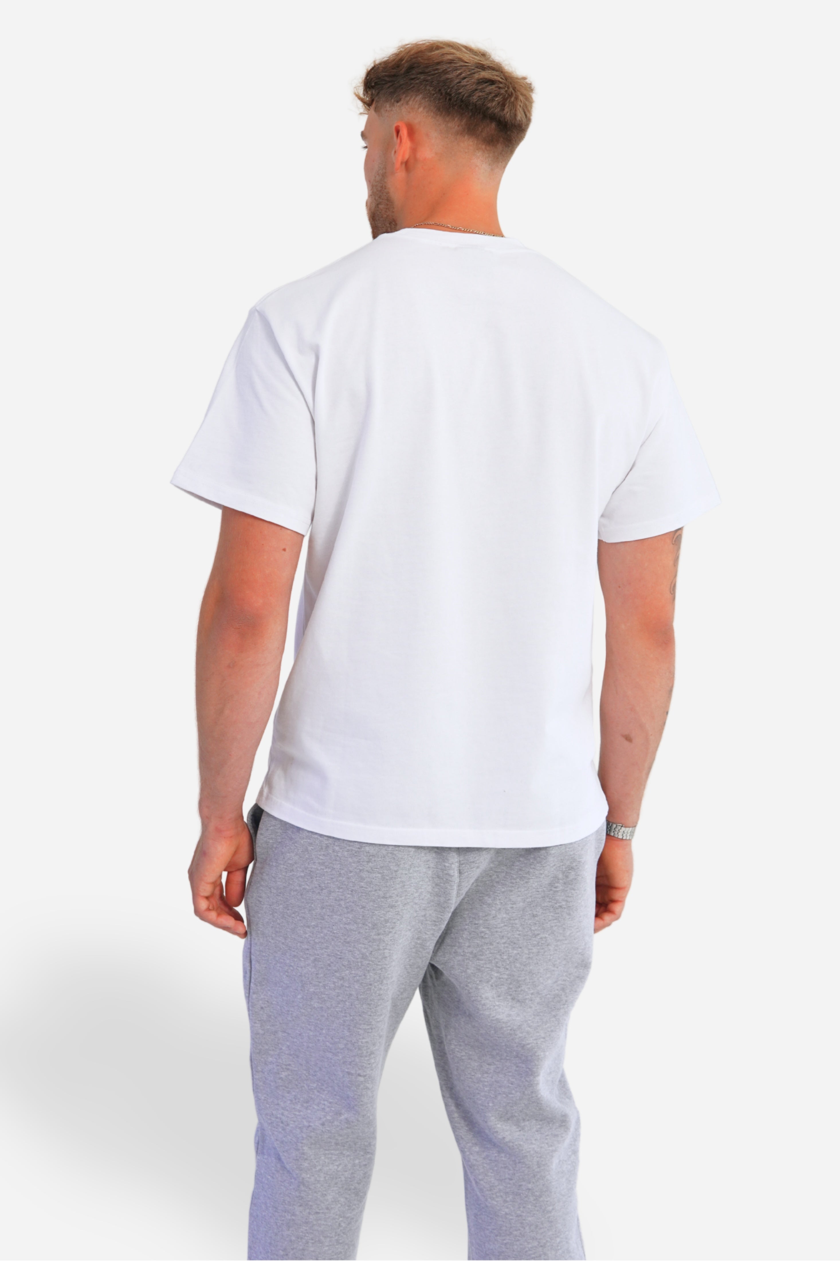 fitted sweatpants | grey / cobalt