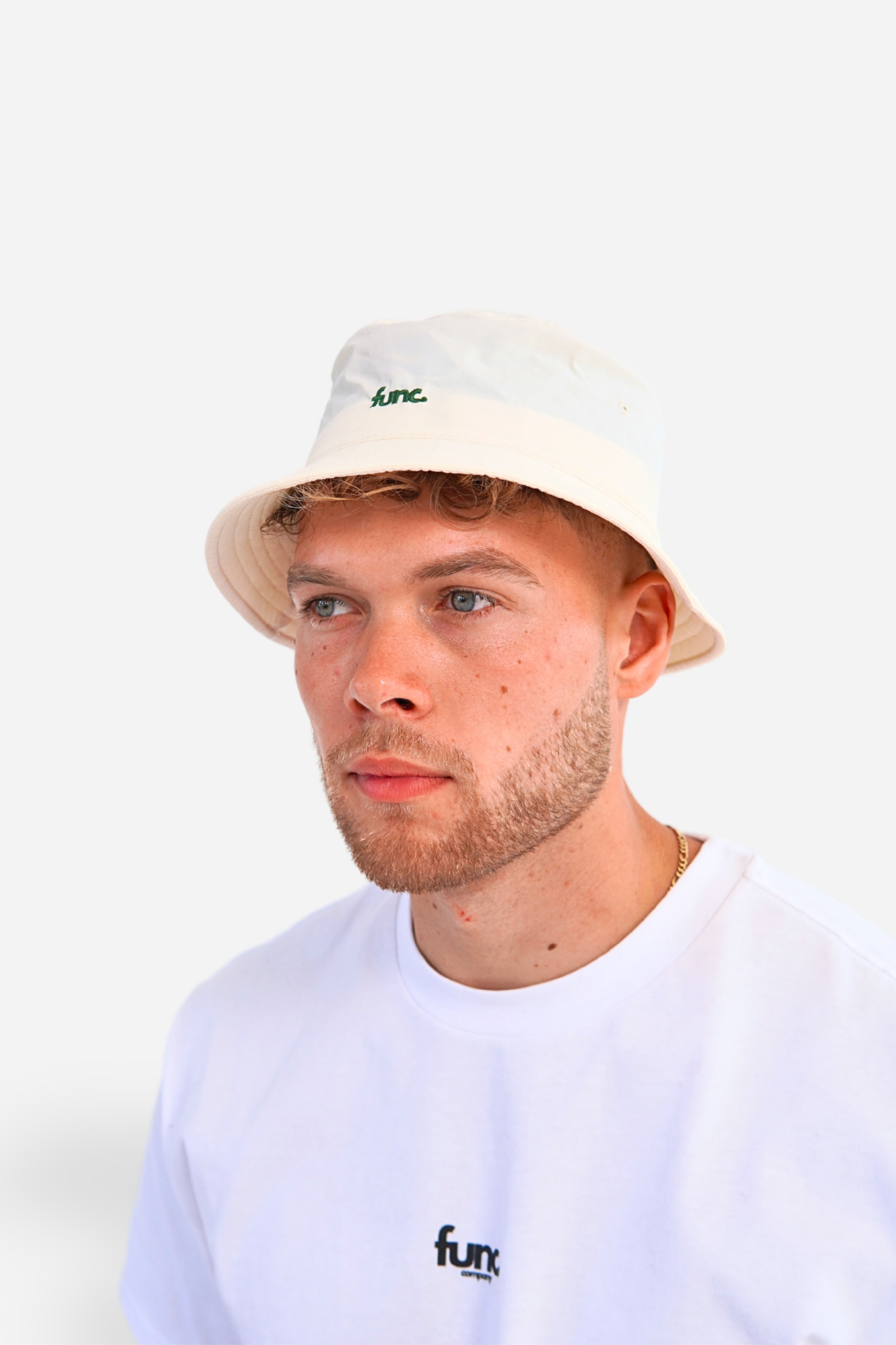 bucket hat | ecru / green