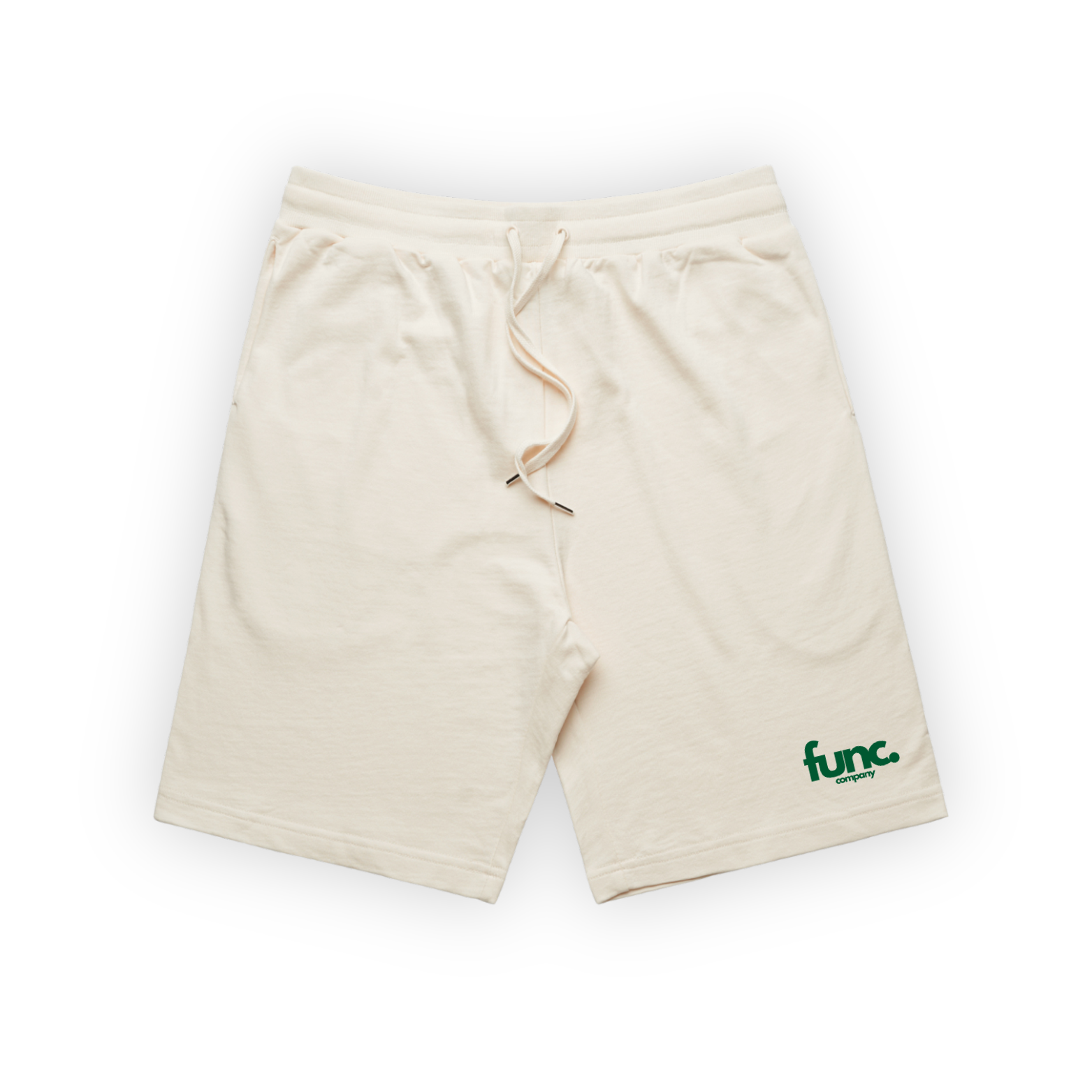 sweat shorts | ecru / green