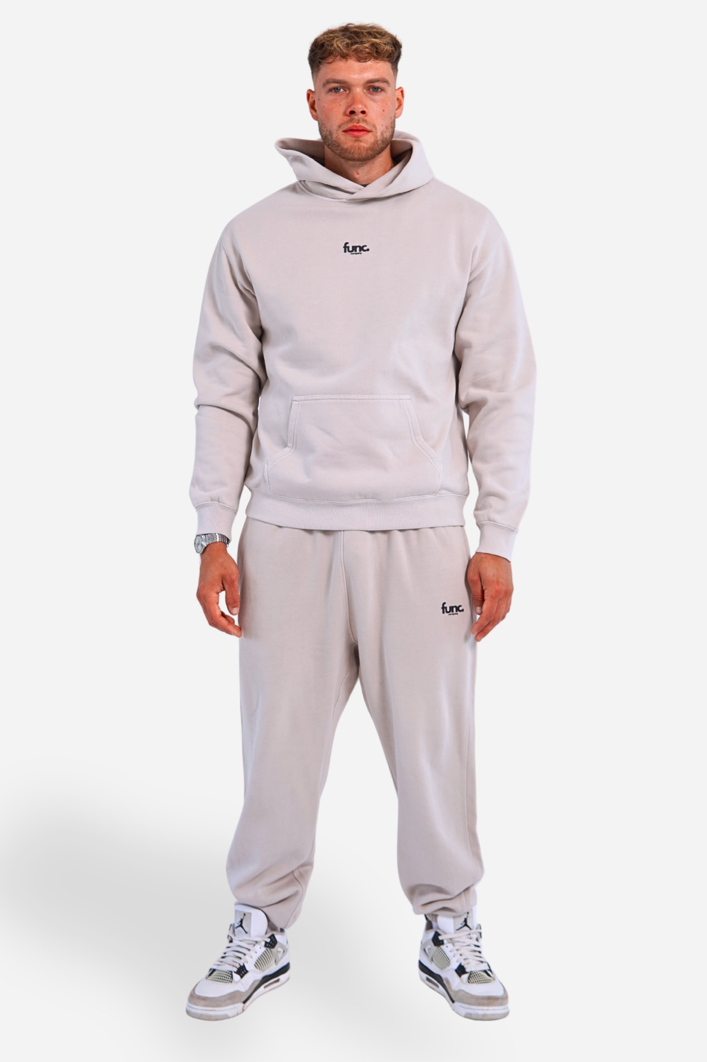 relax hoodie | faded bone / black
