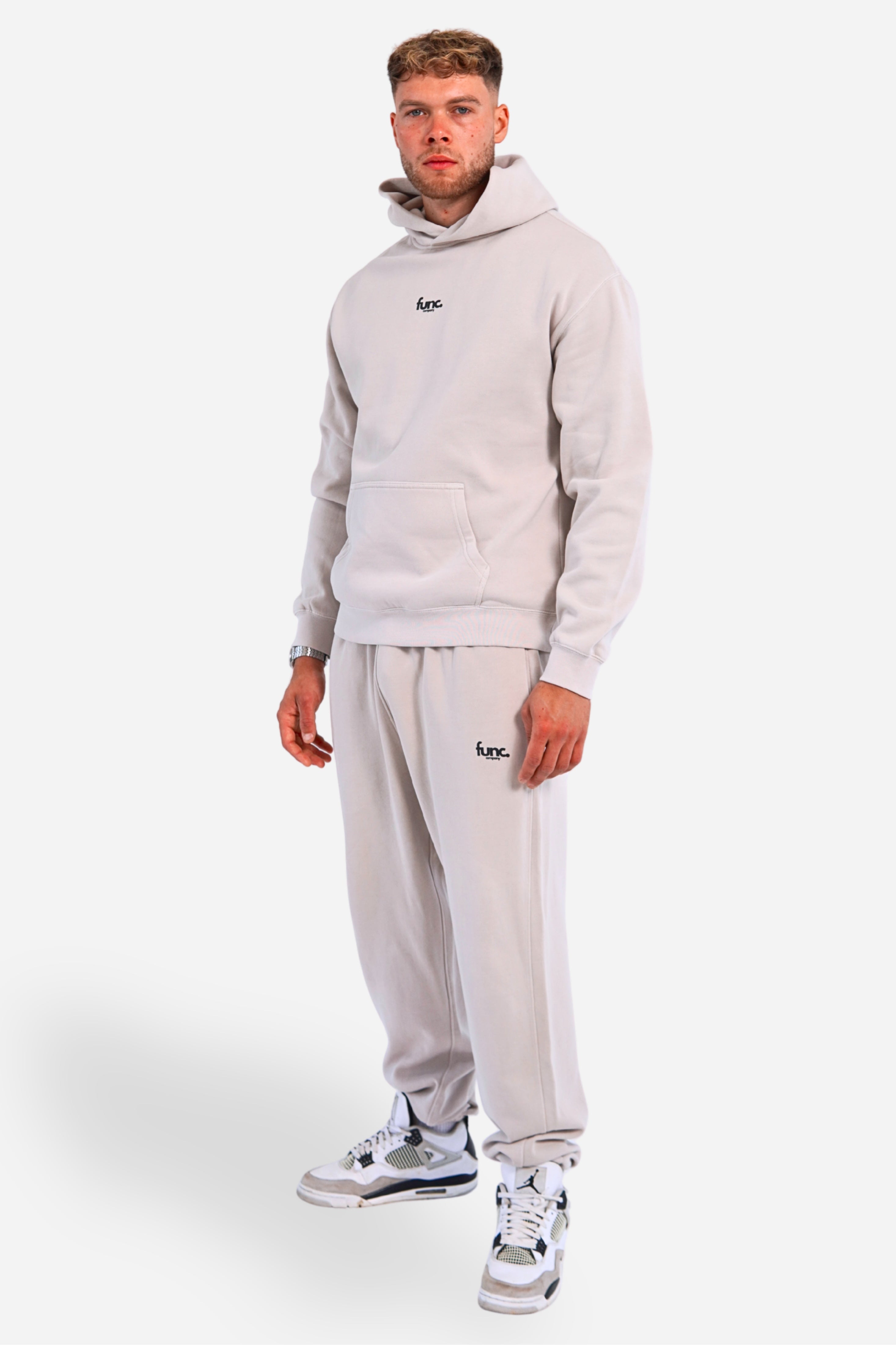 relax hoodie | faded bone / black