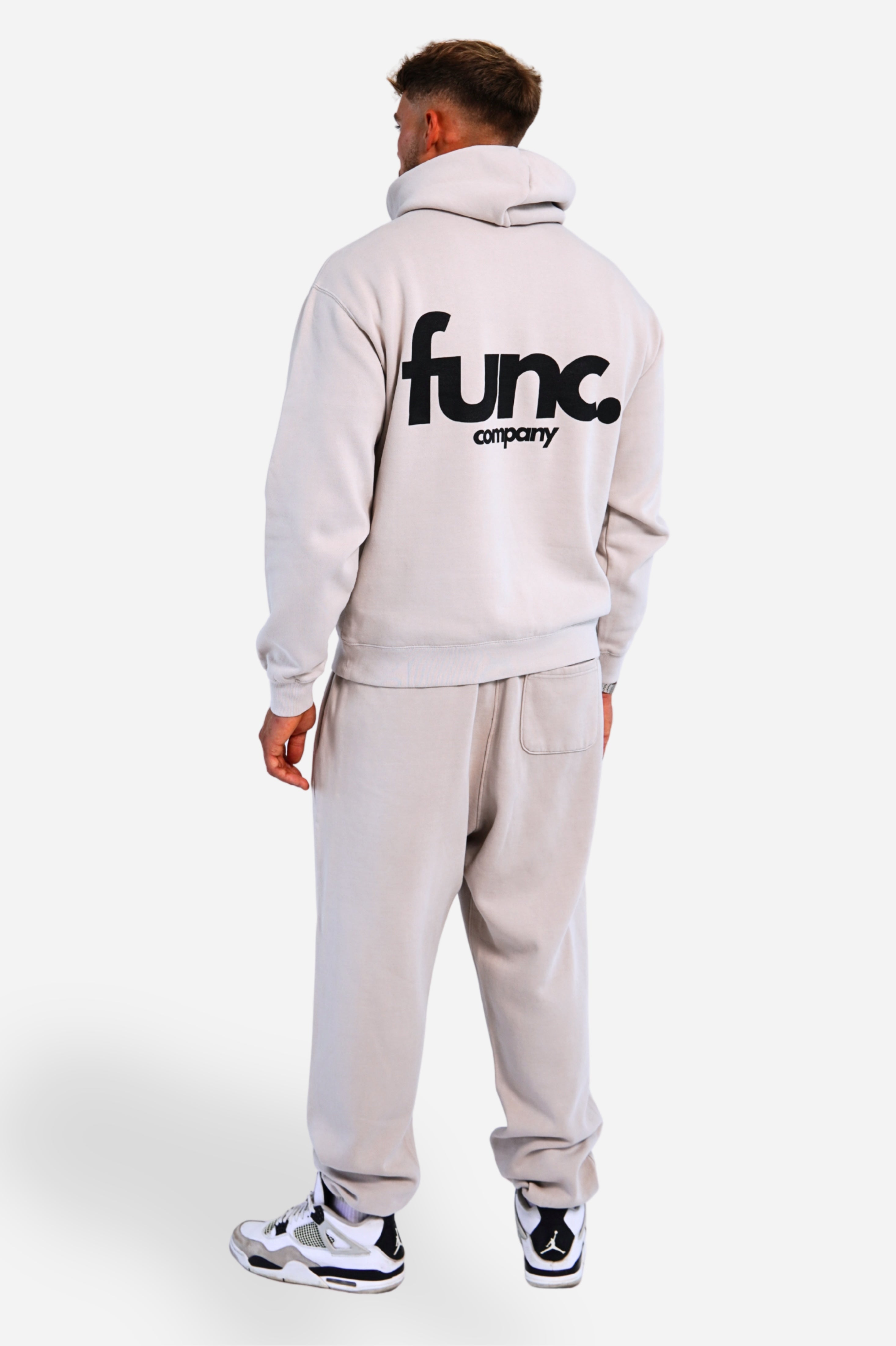 relax hoodie | faded bone / black