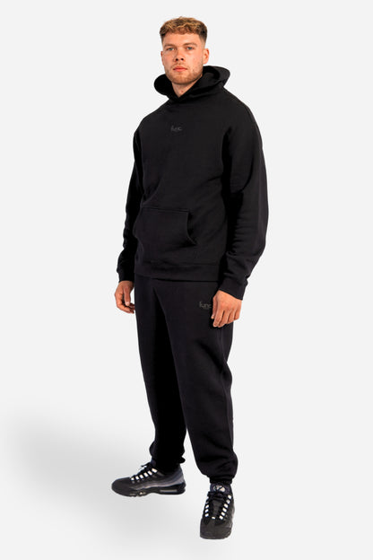 relax hoodie | solid black / black