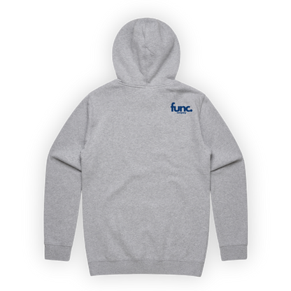 fitted hoodie | grey / cobalt