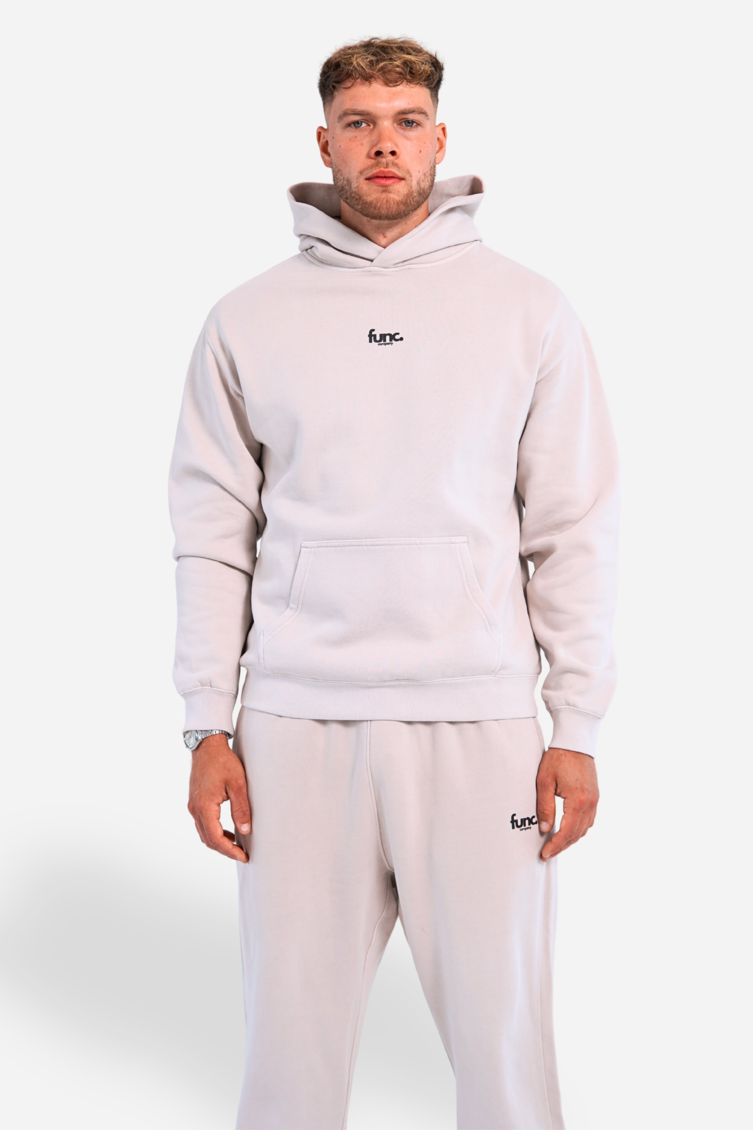 relax hoodie | faded bone / black