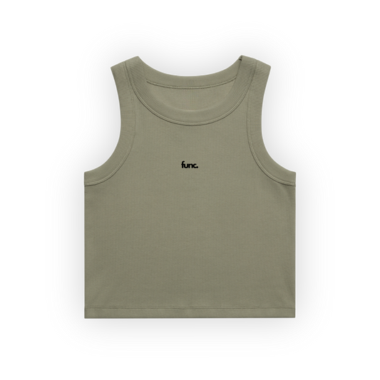 women's organic rib crop tank | eucalyptus