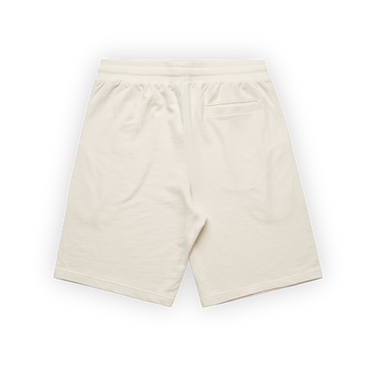 sweat shorts | ecru / green
