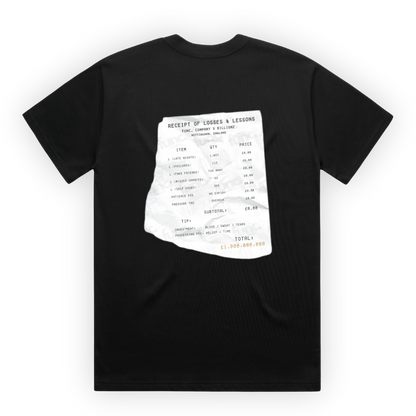 losses & lessons receipt tee | black