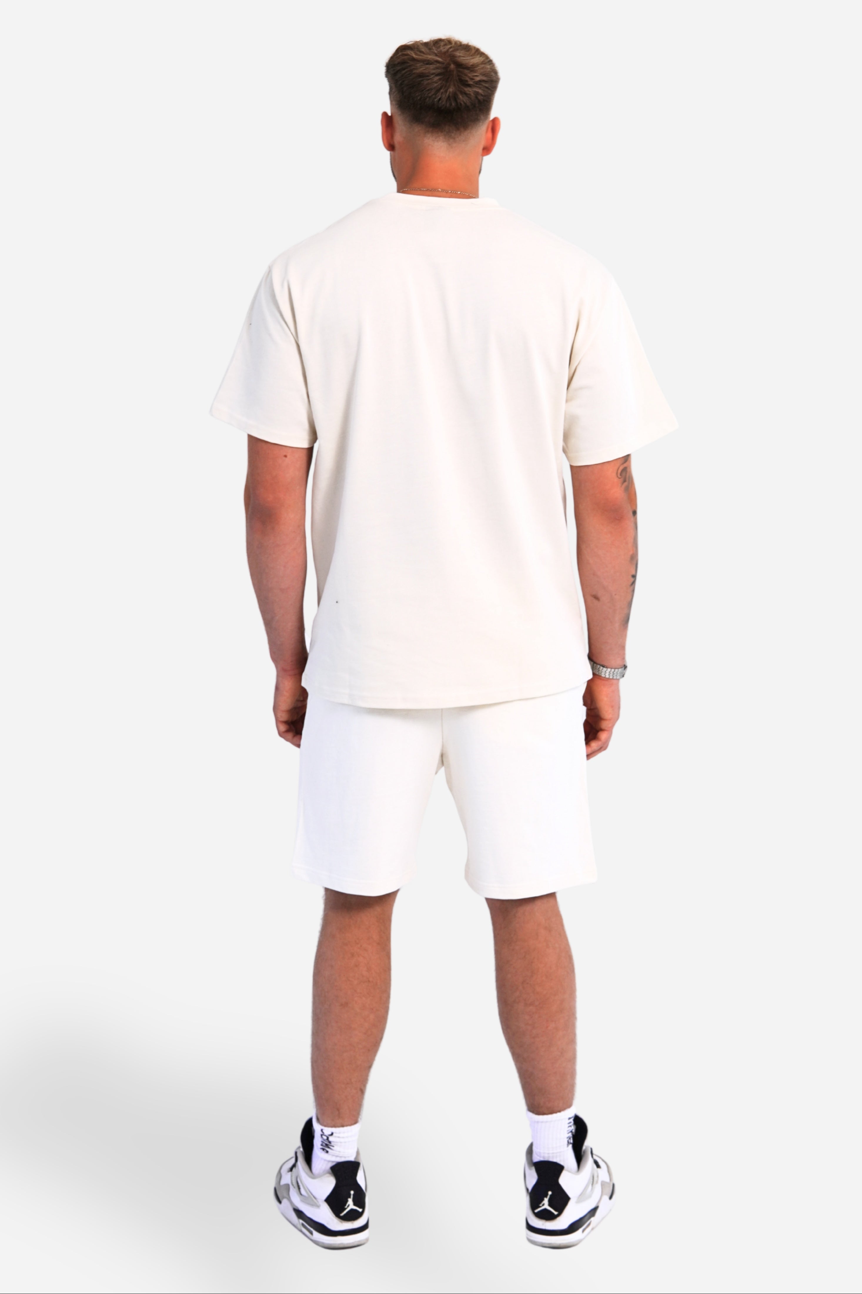 heavy tee | ecru / green